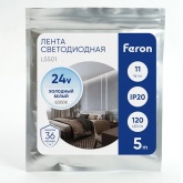 Светодиодная LED лента Feron LS501 120SMD(2835)/м 11Вт/м 24V 5000х8х1.22мм 6000K