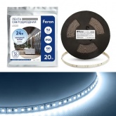 Лента светодиодная 24V Feron LS520 120xSMD2835 9,6W/m IP20 6000K кратность резки 100мм 20000х10х1.22
