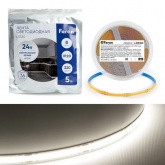 Светодиодная COB лента Feron LS530 320SMD(2110)/м 10Вт/м 24V 4200K 5000x8x1.8mm IP20
