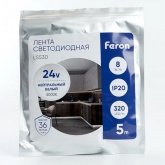 Светодиодная COB лента Feron LS530 320SMD(2110)/м 10Вт/м 24V 4200K 5000x8x1.8mm IP20