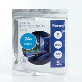 Светодиодная COB лента Feron LS530 320SMD(2110)/м 8Вт/м 24V 5000х8х1.8мм синий