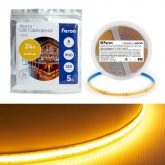 Светодиодная COB лента Feron LS530 320SMD(2110)/м 8Вт/м 24V 5000х8х1.8мм желтый