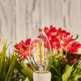 Лампа филаментная светодиодная свеча Rexant CN35 7,5Вт 2700K E14 600Лм диммируемая, прозрачная колба