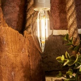 Лампа филаментная светодиодная свеча Rexant CN35 7,5Вт 4000K E14 600Лм диммируемая, прозрачная колба