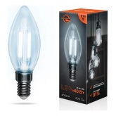 Лампа филаментная светодиодная свеча Rexant CN35 7,5Вт 4000K E14 600Лм диммируемая, прозрачная колба
