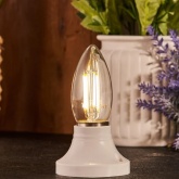 Лампа филаментная светодиодная свеча Rexant CN35 7,5Вт 4000K E27 600Лм диммируемая, прозрачная колба