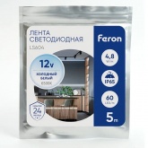 Светодиодная лента Feron LS604 60SMD(3528) 4.8W/m 12V IP65 5000х8х3.8mm белый