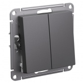 Двухклавишная кнопка SE AtlasDesign 10A, базальт