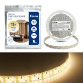 Светодиодная лента Feron LS615 240SMD(3528) 19.2W/m 12V IP65 5000х14х3.8mm теплый белый