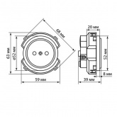 Розетка TDM Байкал 2П 16А 250В шторки агат