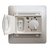 Термостат электронный теплого пола SE Glossa с датчиком +5 +50C 10A в сборе, перламутр