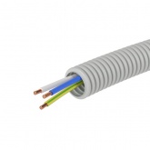 Гофра ПВХ DKC 16мм серая с проводом ПуВ 3х1,5 РЭК ГОСТ (25м)