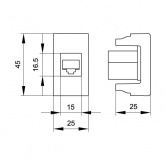 Розетка телефонная DKC Viva RJ-12 6P6C 1 модуль белая