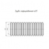 Труба гофрированная ПНД Промрукав 25 мм тяжёлая 750 Н безгалогенная (HF) УФ защита черная с/з [50м] (гофра для кабеля)