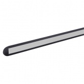 Алюминиевый профиль TDM встраиваемый черный 2206 (1 м), матовый рассеиватель, 2 заглушки, 2 крепежа