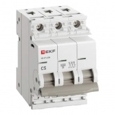 Автоматический выключатель EKF PROxima ВА 47-63N 5А 3P C 4,5кА (автомат электрический)