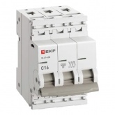 Автоматический выключатель EKF PROxima ВА 47-63N 16А 3P C 4,5кА (автомат электрический)