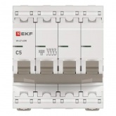 Автоматический выключатель EKF PROxima ВА 47-63N 5А 4P C 4,5кА (автомат электрический)