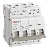 Автоматический выключатель EKF PROxima ВА 47-63N 10А 4P C 4,5кА (автомат электрический)