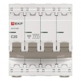 Автоматический выключатель EKF PROxima ВА 47-63N 20А 4P C 4,5кА (автомат электрический)
