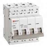 Автоматический выключатель EKF PROxima ВА 47-63N 63А 4P C 4,5кА (автомат электрический)