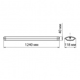 Светодиодный светильник линейный TDM LED ДПО 40W 6000K 3500Lm 1200mm Опал (аналог ЛПО12 2х36)