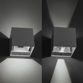 Светильник светодиодный уличный настенный Кватро 2x3W 4000K H100mm алюминий/белый вверх/вниз IP65