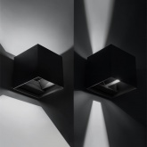 Светильник светодиодный уличный настенный Кватро 2x3W 4000K H100mm алюминий/черный вверх/вниз IP65