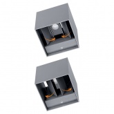 Светильник светодиодный уличный настенный Кватро 2x3W 4000K H100mm алюминий/серый вверх/вниз IP65