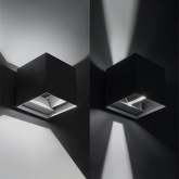 Светильник светодиодный уличный настенный Кватро 2x3W 4000K H100mm алюминий/серый вверх/вниз IP65