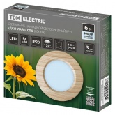Светильник светодиодный TDM накладной круг Даунлайт СПО 6 Вт 4200K (сосна) 120х32мм