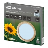 Светильник светодиодный TDM накладной круг Даунлайт СПО 18 Вт 4200K (сосна) 225х32мм