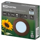 Светильник светодиодный TDM накладной круг Даунлайт СПО 6 Вт 4200K (венге) 120х32мм