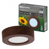 Светильник светодиодный TDM накладной круг Даунлайт СПО 6 Вт 4200K (венге) 120х32мм