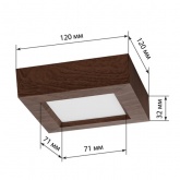 Светильник светодиодный TDM накладной квадрат Даунлайт СПО 6 Вт 4200K (венге) 120х120х32мм