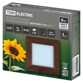 Светильник светодиодный TDM накладной квадрат Даунлайт СПО 6 Вт 4200K (венге) 120х120х32мм