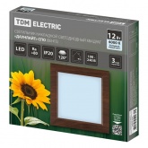 Светильник светодиодный TDM накладной квадрат Даунлайт СПО 12 Вт 4200K (венге) 170х170х32мм