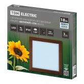 Светильник светодиодный TDM накладной квадрат Даунлайт СПО 18 Вт 4200K (венге) 225х225х32мм