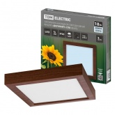 Светильник светодиодный TDM накладной квадрат Даунлайт СПО 18 Вт 4200K (венге) 225х225х32мм