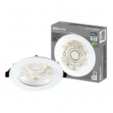 Светильник встраиваемый TDM LED Деко 03 10W 4000K круглый, золото/белый IP44 d155/D170x42mm