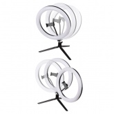 Лампа кольцевая светодиодная 16W 2700-6400K/RGB 30см настольный штатив ПДУ/диммер крепление телефона