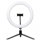 Лампа кольцевая светодиодная 16W 2700-6400K/RGB 30см настольный штатив ПДУ/диммер крепление телефона