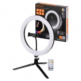 Лампа кольцевая светодиодная 16W 2700-6400K/RGB 30см настольный штатив ПДУ/диммер крепление телефона