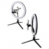 Лампа кольцевая светодиодная 16W 2700-6400K/RGB 30см настольный штатив ПДУ/диммер крепление телефона