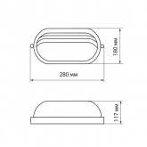 Светильник TDM НПБ1207 белый/овал ресничка 100Вт IP54