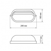 Светильник TDM НПБ1207 черный/овал ресничка 100Вт IP54