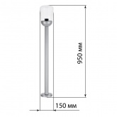 Светильник садово-парковый TDM Мадрид 1х60W E27 столб H955mm алюминиевый прозрачное/серый