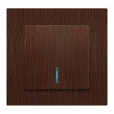 Выключатель одноклавишный с подсветкой Intro Accent 10А-250В IP20 венге 6-102-10