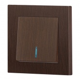 Выключатель одноклавишный с подсветкой Intro Accent 10А-250В IP20 венге 6-102-10