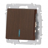 Выключатель одноклавишный с подсветкой Intro Accent 10А-250В IP20 венге 6-102-10